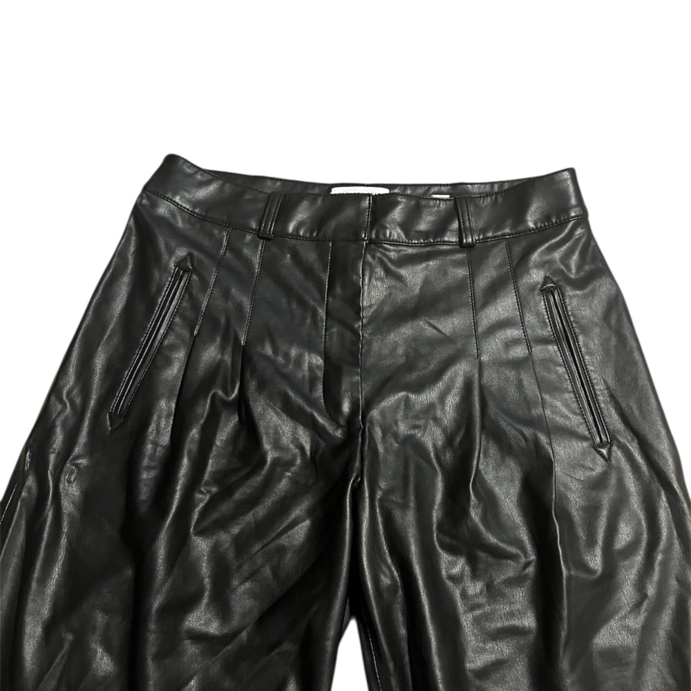 Veronica Beard Rennert Faux Vegan Leather Wide Pants Size 10 - Picture 5 of 10
